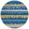 Homeroots 8' Navy Blue Gold And Ivory Round Striped Washable Indoor Outdoor Area Rug 598372 - alternate 2