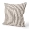 Homeroots 22" Beige And Merlot Striped Linen Throw Pillow Cover with Embroidery 608210 - alternate 2