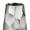 Homeroots 14" Aluminum Silver Faceted Geometric Cylinder Table Vase 354637 - alternate 2