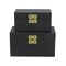 Homeroots Set of Two Black Solid Wood And Fabric Box With Lid, 2PK 489388 - alternate 1
