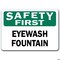 Signmission Safety Sign, 14 in Height, Plastic, 10 in Length, Eyewash Fountain SF-Eyewash Fountain - alternate 2