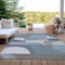 Homeroots 3' X 5' Gray Blue And Ivory Geometric Washable Indoor Outdoor Area Rug 616724 - alternate 2
