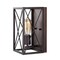 Jonathan Y Norris X-Frame 6" 1-Light Farmhouse Rustic Iron LED Sconce, Oil Rubbed Bronze/Wood Finish JYL1310A - alternate 3