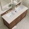 James Martin Vanities Lorelai 60" Dbl Vanity, Mid-Century Walnut, w/3 CM Siberian Silestone Top w/FreePower WirelessCharger 424-V60D-WLT-FSFR - alternate 2