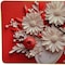 Homeroots 24" White Red And Black Solid Wood and Acrylic Silent Analog Floral Wall Clock 626573 - alternate 2