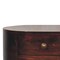 Homeroots 21" Walnut Solid Wood Oval Two Drawer Nightstand 651585 - alternate 3