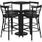 Flash Furniture Round Blk Bar Table, Rnd Base, Blk Vnyl Seat, 24", Laminate Top, Wood Grain RSRB1033-GG - alternate 1