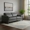 Homeroots 77in Dark Gray and Black Italian Leather Power Reclining Loveseat 720500 - alternate 2
