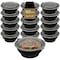 Eco Harmony Products Microwaveable Round Bowl, Vented Clear Lid, Black, 20oz, 120PK 804518 - alternate 1