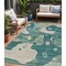 Homeroots 5' X 8' Teal Blue Ivory And Beige Abstract Washable Indoor Outdoor Area Rug 630610 - alternate 1