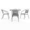 Flash Furniture Lila 31.5in Square Glass Top Metal Table with 4 Silver Aluminum Slat Stack Chairs TLH-0732SQ-017CSV4-GG - alternate 3