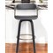 Homeroots 26" Gray And Black Faux Leather Swivel Counter Height Bar Chair 534467 - alternate 2