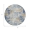 Homeroots 8' Navy Blue And Beige Round Geometric Washable Indoor Outdoor Area Rug 632007 - alternate 2