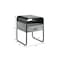 Homeroots 22" Black And Gray Wood And Metal Square End Table With Drawer And Shelf 486420 - alternate 4