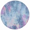 Homeroots 8' Blue Peach And Sky Blue Round Abstract Washable Indoor Outdoor Area Rug 615856 - alternate 2