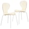 Leisuremod Modern Oyster Transparent Side Dining Side Chair with White Base in Amber, 2PK OCW-17A2 - alternate 1