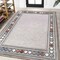 Jonathan Y Sebastian High-Low Modern Diamond Border Brown/Ivory 5 ft. x 8 ft. Indoor/Outdoor Area Rug HWC102A-5 - alternate 2
