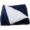 Homeroots 60" X 80" Navy Blue Fleece And Microfiber Quilted Plush Throw Blanket 303545 - alternate 1