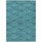 Homeroots 9' X 12' Teal Blue Fern Green And Ivory Geometric Washable Indoor Outdoor Area Rug 615240 - alternate 2