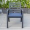 Leisuremod Chelsea Modern Patio Dining Armchair in Aluminum with Removable Cushions, Charcoal Blue CC20BL-CBU - alternate 2