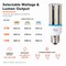 Euri Lighting LED Corn Bulb, 12/18/27W, Up to 4050 lm, 3CCT, E26, 100-277V, Ballast Bypass, UL ECB27W-303sw - alternate 1