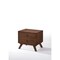 Homeroots Mid Century Classic Box Shaped Walnut Nightstand with Two Drawers 473015 - alternate 1