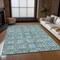 Homeroots 8' X 10' Teal Blue Gray And Gold Floral Washable Indoor Outdoor Area Rug 595994 - alternate 2