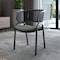 Leisuremod Ervilla Dining Armchair in Black Steel Frame with Black Wicker Back and Grey Seat ECBL-20BL-GR - alternate 2
