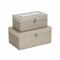 Homeroots Set of Two Rose Gold Solid Wood Glass And Metal Box With Lid, 2PK 489334 - alternate 1