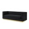 Homeroots 84" Black Velvet Solid Wood Sofa 543967 - alternate 1