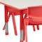 Flash Furniture Rectangle Table Set, Plastic, Steel, Grey YU-YCY-060-0036-RECT-TBL-RED-GG - alternate 2