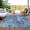 Homeroots 5' X 8' Navy Blue And Denim Blue Abstract Washable Indoor Outdoor Area Rug 610409 - alternate 2