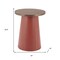 Homeroots 23" Brown Wood and Faux Leather Round Pedestal End Table 632665 - alternate 3
