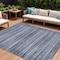 Homeroots 8' X 10' Blue And Charcoal Striped Washable Indoor Outdoor Area Rug 631488 - alternate 1