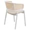 Leisuremod Ervilla Dining Chair with White Powder Coated Steel Legs and Wicker Back, Beige ECW-20BG - alternate 2