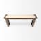 Homeroots 14in Cream and Brown Upholstered Linen Blend Bench 376177 - alternate 1