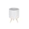 Homeroots Set of Three White Porcelain 1 Ounce Round Funny Face Pot Planters With Stands, 3PK 517974 - alternate 2