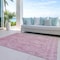 Homeroots 5' X 8' Pink And Ivory Damask Washable Indoor Outdoor Area Rug 616533 - alternate 2