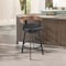 Armen Living Idris 26in Swivel Counter Stool in Black Iron with Walnut Finish and Vintage Black Faux Leather LCIDBABLKWA26 - alternate 2