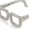 Homeroots 7" Silver Aluminum Textured Square Eyeglasses Tabletop Sculpture 354795 - alternate 2