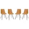 Leisuremod Markley Modern Leather Dining Chair with Metal Legs, Light Brown, 4PK MC18BR4 - alternate 1