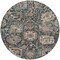Homeroots 8' Taupe Blue And Beige Round Geometric Washable Indoor Outdoor Area Rug 609114 - alternate 3
