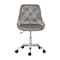 Homeroots Gray Tufted Velvet Swivel Adjustable Height Office Desk Chair 527312 - alternate 1