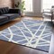 Homeroots 5' X 8' Denim Blue And Ivory Geometric Washable Indoor Outdoor Area Rug 600439 - alternate 2
