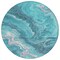 Homeroots 8' Teal Blue Gray And Ivory Round Abstract Washable Indoor Outdoor Area Rug 618210 - alternate 2
