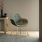 Leisuremod Markley Modern Leather Dining Arm Chair with Gold Metal Legs, Olive Green, 4PK ECG26G4 - alternate 2