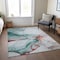 Homeroots 10' X 14' Teal Blue And Terra Cotta Abstract Washable Indoor Outdoor Area Rug 617883 - alternate 2
