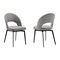 Armen Living Lucia Swivel Upholstered Dining Chair in Gray Fabric with Black Metal Legs - Set of 2 LCLUSIGRYBLK - alternate 1