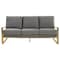 Leisuremod Jefferson Contemporary Velvet Sofa with Gold Frame, Light Grey JAG77LGR - alternate 2