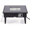 Leisuremod Walbrooke Outdoor Patio Aluminum Square Fire Pit Side Table with Lid and Fire Glass, Black WBL-27-GL - alternate 2